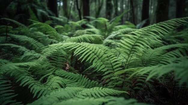 Una foresta con sopra delle felci