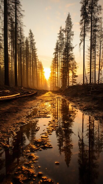 Una foresta in fiamme