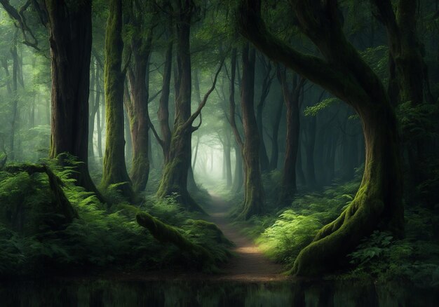 Una foresta incantevole e bellissima