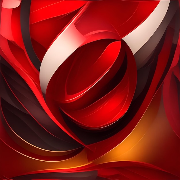 Una forma moderna rossa astratta resa in uno sfondo realistico