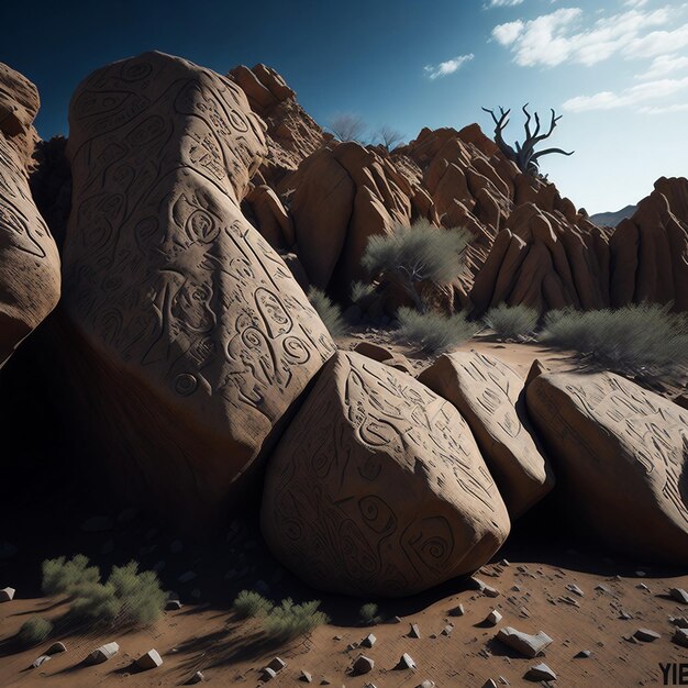 una formazione rocciosa nel mezzo di un deserto