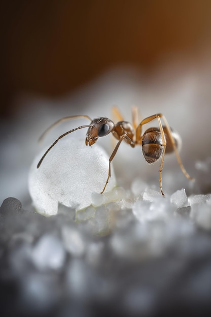 Una formica sopra lo zucchero