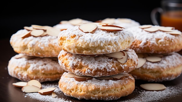 una foto 3D di varie varietà di dolci