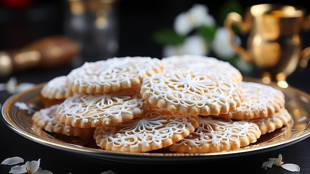 una foto 3D di varie varietà di dolci