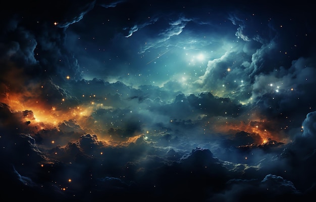 Una foto affascinante di una galassia piena di stelle e nuvole con un braccio a spirale che si snoda
