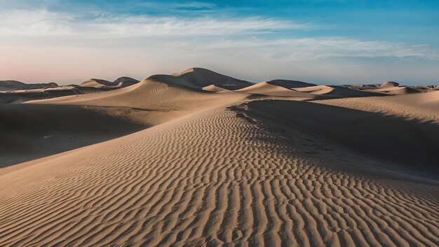 Una foto ampia del deserto sabbioso di Erg