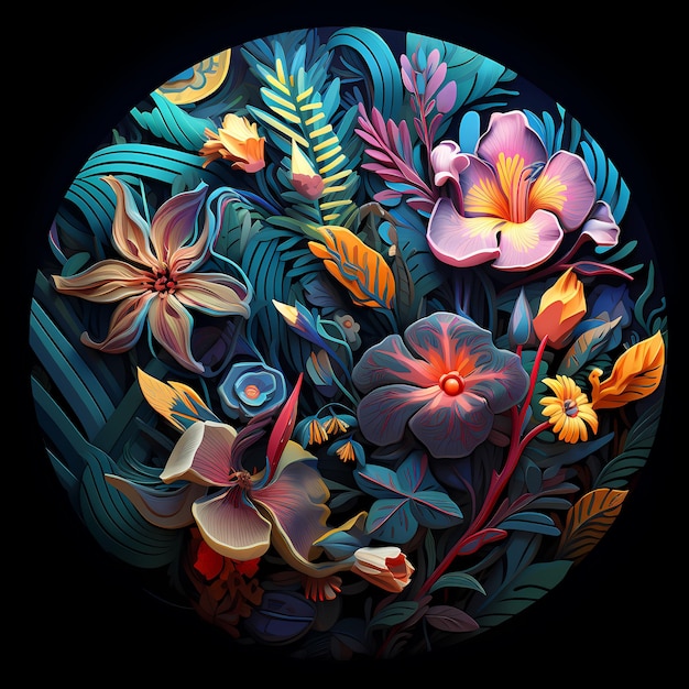 una foto colorata di fiori e piante