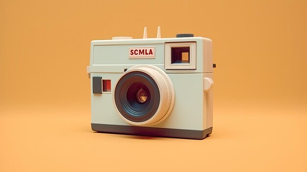 Una foto con una fotocamera con uno sfondo semplice