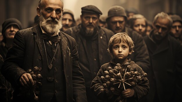 una foto d'epoca la settimana santa una processione