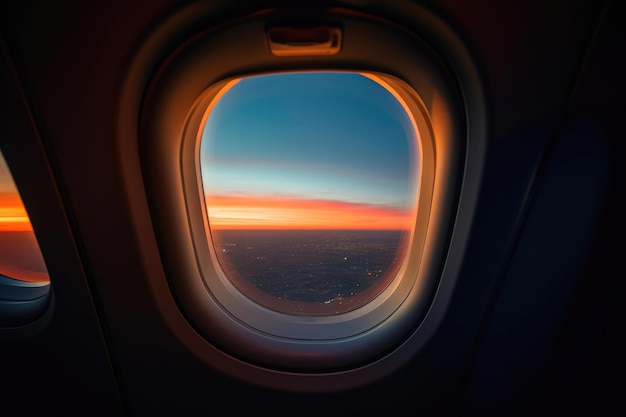 Una foto dalla finestra dell'aereo dal punto di vista del viaggiatore