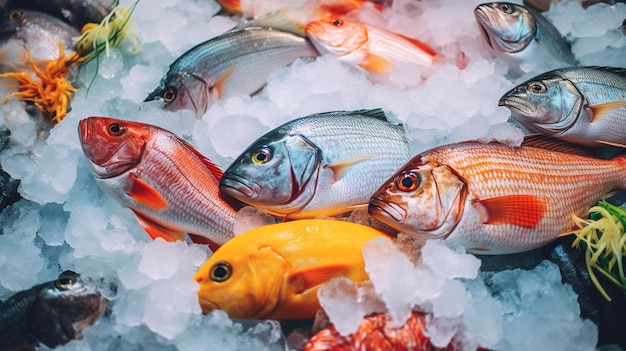 Una foto del mercato del pesce fresco