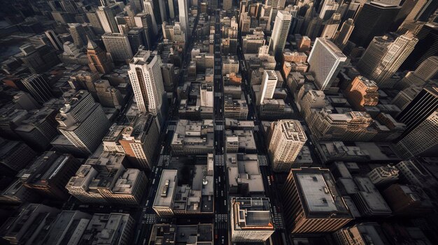 Una foto del paesaggio urbano dall'alto