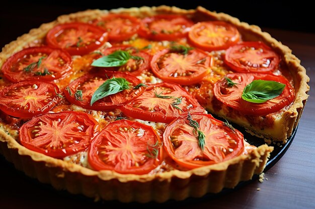 Una foto deliziosa di una torta di pomodoro