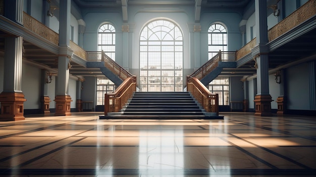 Una foto dell'interno di un edificio con particolare attenzione all'architettura