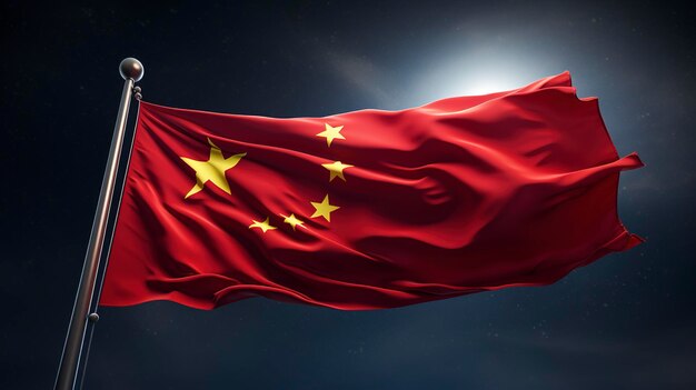 Una foto della bandiera cinese caratterizzata dal rosso con le stelle gialle