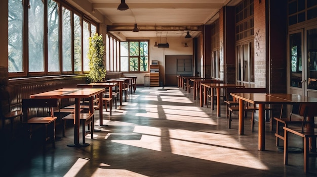 Una foto della scena della mensa scolastica