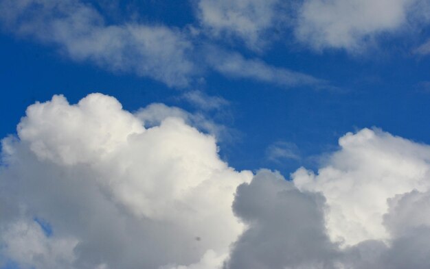 una foto di cielo bianco e nuvole blu luminose.