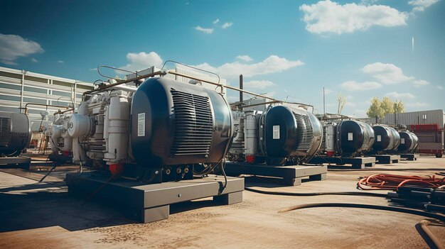 Una foto di compressori d'aria sul cantiere