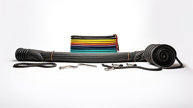 Una foto di corde da battaglia e tappetini da allenamento