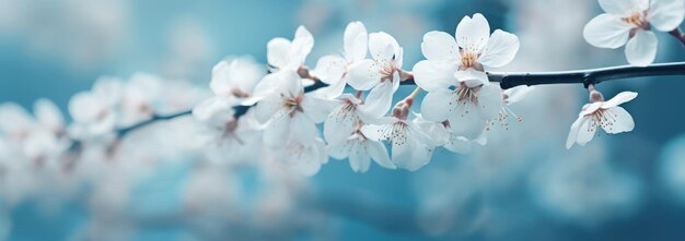 una foto di fiori con uno sfondo blu