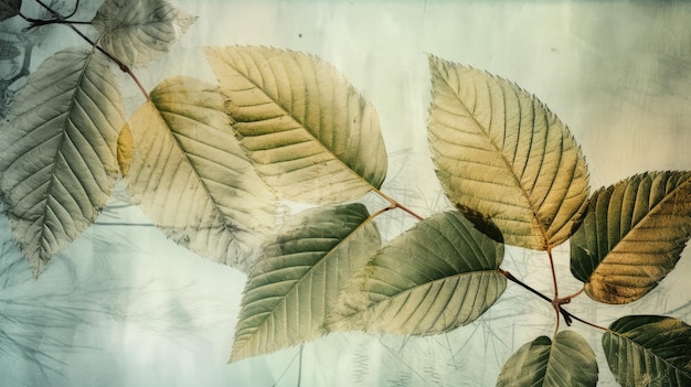 Una foto di foglie in un bicchiere