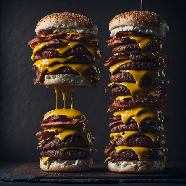 Una foto di hamburger da fast food