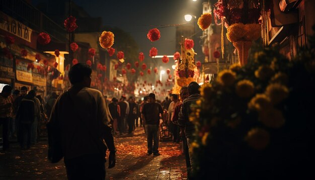 Una foto di Mexico Cutz al Dias de Los Muertos di notte