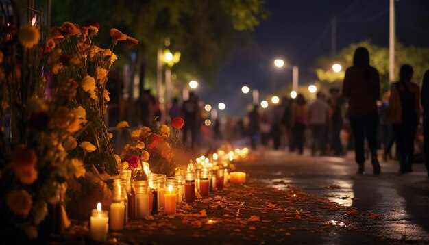 Una foto di Mexico Cutz al Dias de Los Muertos di notte