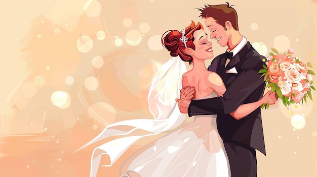una foto di nozze di una sposa e uno sposo per le carte di invito al matrimonio