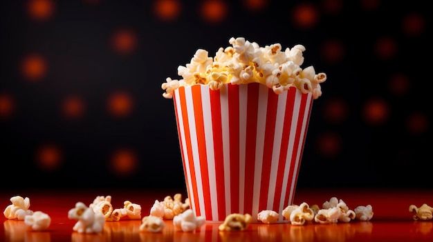 Una foto di popcorn con un pop vibrante e colorato