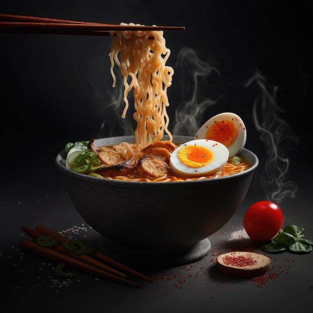 una foto di ramen