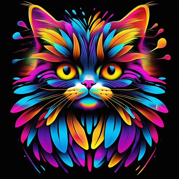 Una foto di sfondo colorata di un gatto