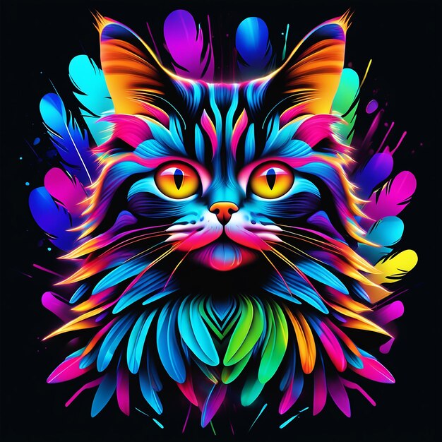 Una foto di sfondo colorata di un gatto