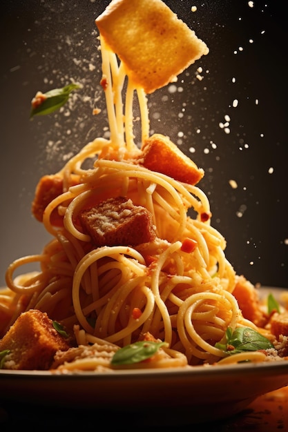 una foto di spaghetti