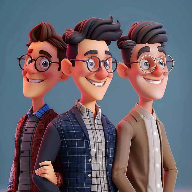 una foto di tre uomini con gli occhiali che dicono quote l'uno con l'altro quote su di esso