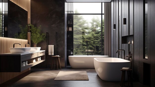 Una foto di un bagno contemporaneo con sanitari di design