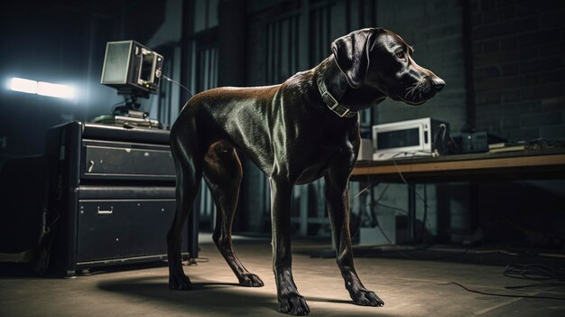 Una foto di un cane sottoposto ad addestramento al rilevamento degli odori