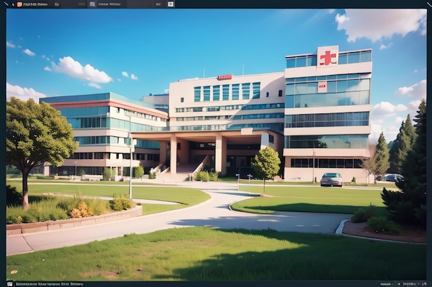 Una foto di un edificio con una croce rossa sopra