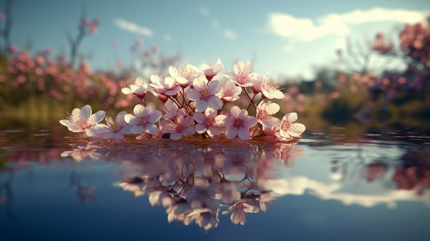 Una foto di un fiore nell'acqua