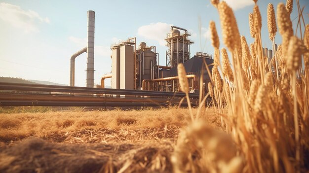 Una foto di un impianto di bioenergia che utilizza residui agricoli