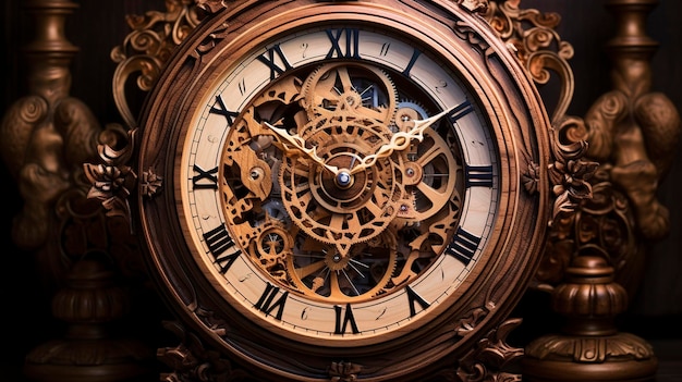 Una foto di un orologio di legno fatto a mano