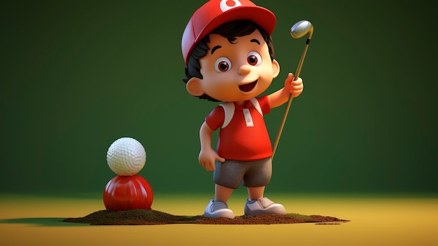 Una foto di un personaggio 3D che partecipa a una palla da golf