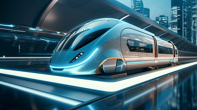 Una foto di un sistema di trasporto futuristico