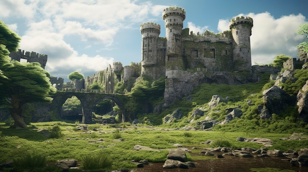 Una foto di un storico castello di pietra