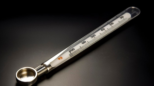 Una foto di un termometro medico che mostra una temperatura normale