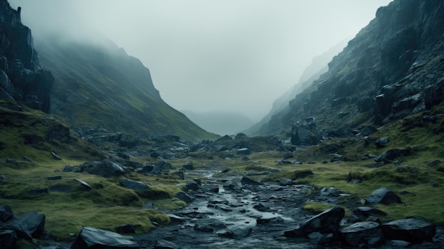 Una foto di un terreno roccioso arido delle alture