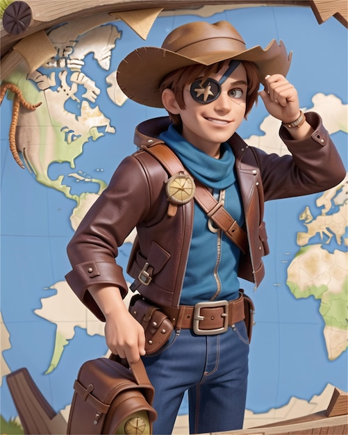 una foto di un uomo che indossa un cappello da cowboy e un cappello da cowboy.
