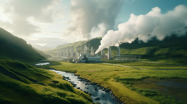 Una foto di una centrale geotermica