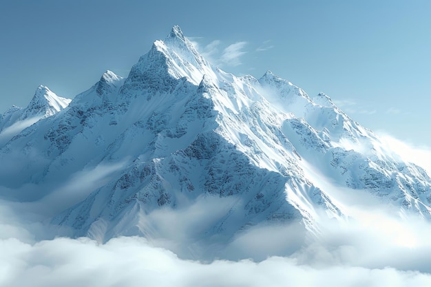 Una foto di una maestosa catena montuosa con le sue cime coperte di neve