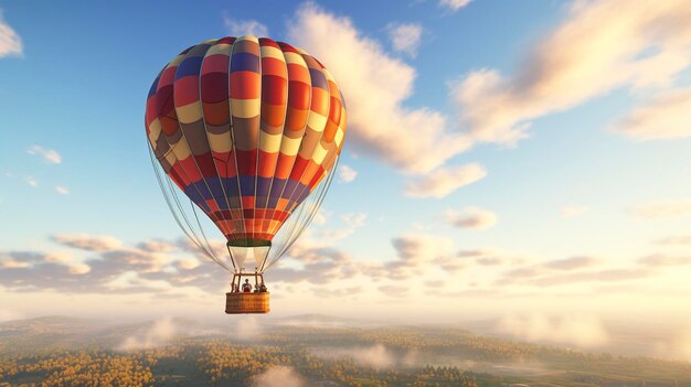 Una foto di una mongolfiera senza occupanti